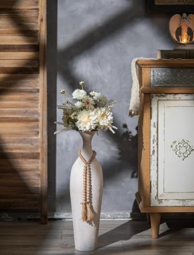 Sziqiqi Metal Tall Floor Vase, Large Boho Vase with Bead for Pampas Grass - Image 2