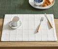 ZeeMart Linen Checked Farmhouse Placemats Set of 6, Bright White 13x19in by ZEEMARTONLINE