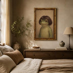 Gold Framed Funny Frog Portrait Wall Art, Quirky Canvas Print, 24x16 - Image 4