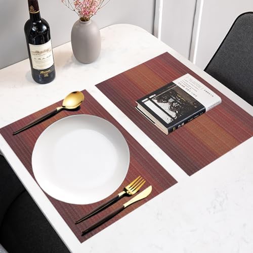 PIGCHCY Placemats Set of 12 Washable Durable Place Mats Vinyl Heat Resistant Non-Slip Table Mats Indoor Outdoor (Scarlet Red) - Image 7