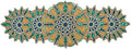 Hand Beaded Green Gold Glitz Table Runner 13x36 Easter by HomebiaDesigns