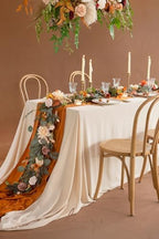 Ling's moment Flower Garland, 6FT Eucalyptus & Rose Terracotta & Orange 02 - Image 5