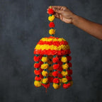 Artificial Jhumar Chatra | Mehndi Decoration, Wedding Garland, Flowers Decorations, Diwali Backdrop, Puja Garlands, Dholki, Hanging Chandelier, Pooja Items | 19x8 Inch (Pack of 1) - Image 2