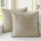 CaliTime Decorative Couch Throw Pillow Covers 22 X 22 Inches Taupe by CaliTime