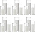 Shihanee 36 Pcs Pillar Candles and Glass Cylinder Vases Tall Cylinder Holders for Pillar Candles Wedding Centerpieces, Total 18 Sets(2.6'' X 4.7'', 5.9'', 7.9'',Clear,White) by Shihanee