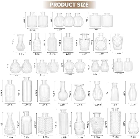 80Pack Glass Bud Vases in Bulk Clear Small Mini Vase for Flowers - Image 6