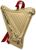 Wallace Gold-Plated Harp Instrument Ornament 3rd Edition - Annual Collectible Holiday Tree Decoration, Handcrafted in USA, Comes in Gift Box with Velvet Pouch and Ribbon by Wallace