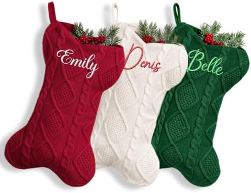 Personalized Dog Christmas Stocking with Embroidered Name by Unknown