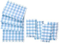 Knotted Gingham Table Runner and Napkin Set of 4, Blue - 13" W x 70" L by ElreneHomeFashions