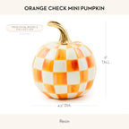 MACKENZIE-CHILDS Resin Pumpkin, Mini, Orange-and-White Orange Check - Image 4