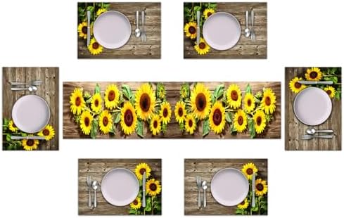 Sunflower Table Runner and Place Mats Set of 6 108 Inches Long - Image 2