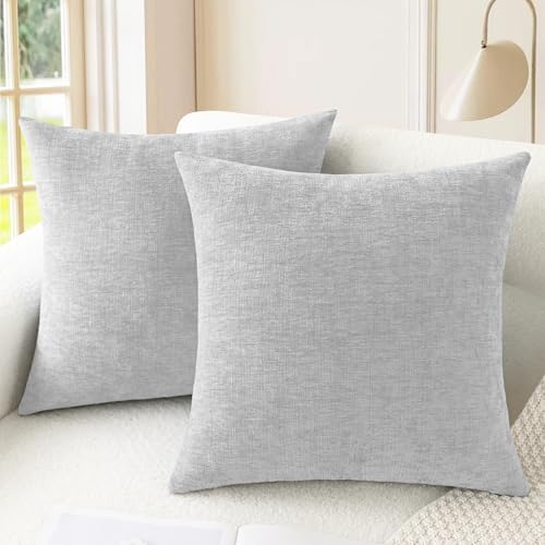 CaliTime Decorative Throw Pillow Covers 26 X 26 Inches Moonbeam Gray by CaliTime