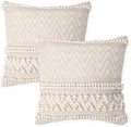 · REDEARTH · Boho Textured Handwoven Throw Pillow Cases - Boho Chic Natural by REDEARTH