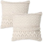 · REDEARTH · Boho Textured Handwoven Throw Pillow Cases - Boho Chic Natural by REDEARTH