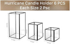 Phosphor 6 PCS Glass Hurricane Candle Holder, Black Glass Candle Holder for Wedding Party Christmas Or Home Decor - Image 2