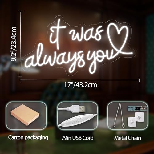 It Was Always You Neon Sign – Romantic LED Wall Light for Wedding Proposal - Image 5