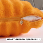 FUTEI Pack of 2 Faux Mink Fur Throw Pillow Covers 22x22 Inch, Orange - Image 3