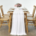 Pufogu 5 Pack 10Ft White Chiffon Table Runner Sheer 29x120 Inch - Image 5