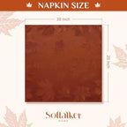 Softalker Fall Jacquard Dinner Napkins 20 x 20 Inch Set of 8, Rust - Image 7