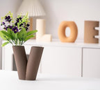 Creative Vase Set of 4, Modern Nordic Boho Style Flower Vases Home Decor for Living Room Kitchen Office(Khaki/Dark Brown/Orange/Beige) - Image 2