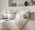 Cethom Boho Throw Pillow Covers 20x20 Inch Set of 2, Blue Textured Decorative Couch Pillow Cases for Farmhouse Home Decor, Accent Cushion Cover for Sofa, Bed, Living Room, Bedroom - Image 6