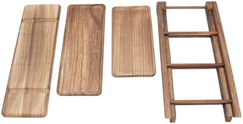 Greensen 3 Tier Serving Tray Three Tiered, Wooden Stand Rectangle Serving Platter with Solid Wood Construction for Party Wedding Kitchen Decor - Image 4