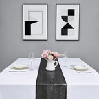 Black Sequin Table Runner 12 Pack, 12x108 Glitter Table Runners - Image 3