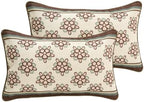 ISAENNE Vintage Linen Rectangle Throw Pillow Cover,Set of 2,20"x12"-Brune D by Isaennehomedecoration