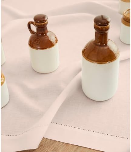 Solino Home 100% Pure Linen Table Runner Pink Hemstitch, 14 x 132 in - Image 3