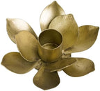 NIKKY HOME Vintage Gold Lotus Taper Candle Holders Set of 2, Floral Decor - Image 5