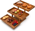 Sintuff 3 Tier Acacia Wood Cupcake Stand, Tiered Dessert Display Tray by Sintuff