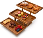 Sintuff 3 Tier Acacia Wood Cupcake Stand, Tiered Dessert Display Tray by Sintuff