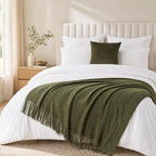 BATTILO HOME Olive Green Throw Blanket for Couch, 50"x60" - Image 6