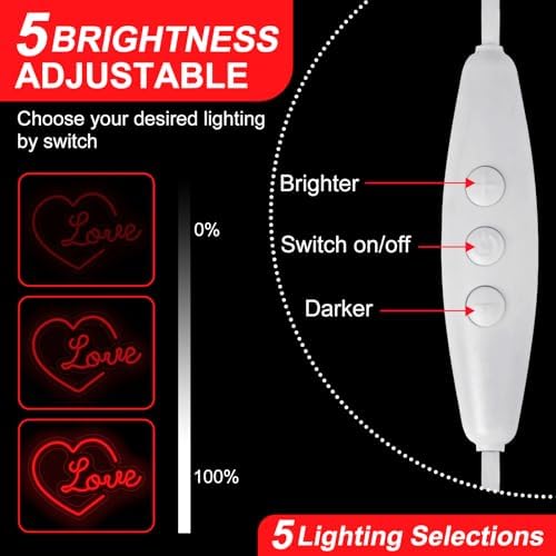Heart Love Neon Sign, Romantic Gift for Lover, Love LED Light - Image 4