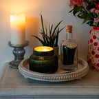 Round Wooden Trays for Decor - Beaded Round Decorative Tray - Image 2