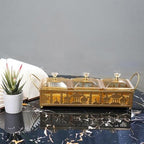 Ramadan Trays with Lid Metal Gold Eid Mubarak Serving Tray Ramadan Decorations Eid Party Food Storage Container for Cookie Candy Pastry Dessert - Image 3