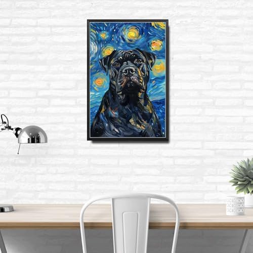 Metal Sign Vintage Tin Sign Cane Corso Starry Night Sentinel Majestic in A Night Sky for Home Courtyard and Seasonal Displays Corrosion Resistant Aluminum 8×12 Inches with Metal Frame - Image 3