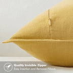 MIULEE Decorative Linen Pillow Covers 20x20 Inch Yellow - Image 3