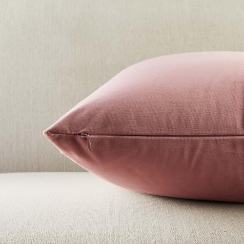 JUSPURBET 28x28 Euro Velvet Throw Pillow Covers Set of 2,Pink Purple - Image 6