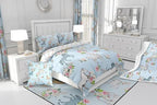 Erosebridal Horse Quilt King Size, Farmhouse Western Cowboy Cowgirls Duvet Insert for Kids Boys Girls Teens, Cartoon Kawaii Horse Bedding Set, Rustic Rose Floral Comforter Set + 2 Pillow Cases - Image 7