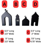 4-Pcs Masjid & Minar Decor Set (5"–7") — Elegant Contemporary Islamic Home Accent & Arabian Style Table Decor (Black) - Image 2