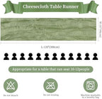 12 Pack Sage Green Cheesecloth Table Runner 35×120Inch Fall Boho Home Decor - Image 2