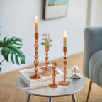 Glasseam Tall Tapered Candlestick Holders, 4 Pcs Glass Taper for Fall Decor - Image 2