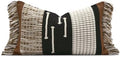 Black Boho Lumbar Throw Pillow Cover 12x20 by AIBUHOME