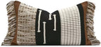 Black Boho Lumbar Throw Pillow Cover 12x20 by AIBUHOME