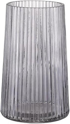 Black Glass Vase for Flower, Flower Vase for Bouquet, Modern Glass Vases, Ribbed Vases for Living Room, Bedroom, Dining Table, Office, Wedding, Centerpieces, 8 Inches by MARTAGE