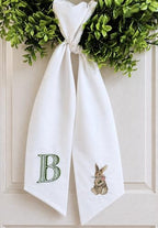 Monogram Wreath Sash, Spring Wreath Sash, Easter Bunny Wreath Sash, Spring Decor, Front Door Decor, Custom Monogram Door Decor - Image 2