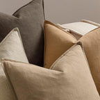 MIULEE Dark Brown Boho Linen Pillow Covers 20x20 Inch Pack of 4 - Image 5