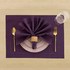 Solino Home Cotton Linen Napkins Purple Hemstitch, 20 x 20 in, Set of 4 - Image 2