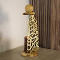 Metal Candle Holder Islamic Table Decor Muslim Home Decor Hadha Min Fadli Rabbi Centerpiece Ramadan Decoration Eid Gift Shiny Gold 13.4" | 34 cm by iwaconcept